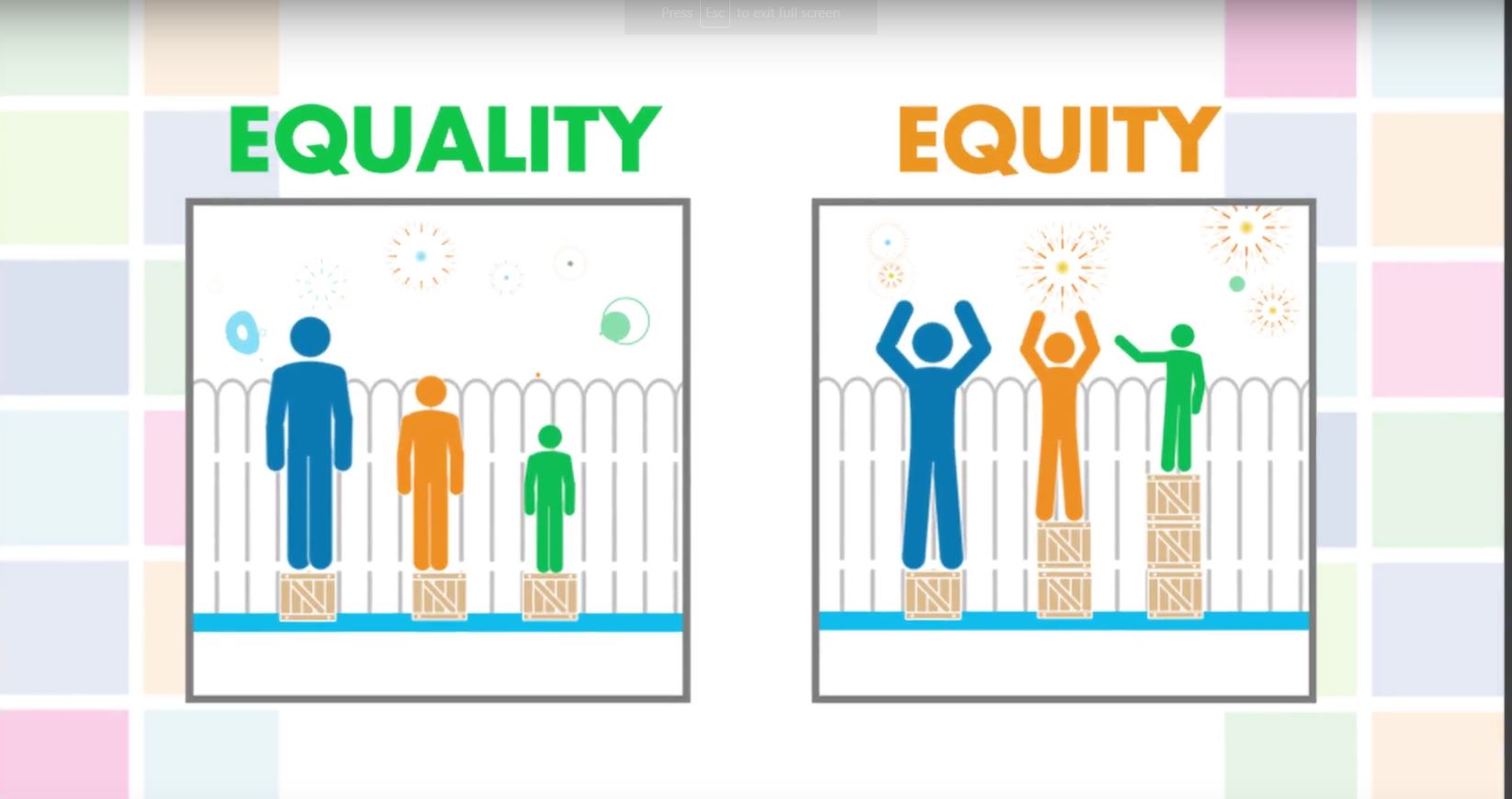 Screenshot from the video GBA Plus: Equality or Equity?